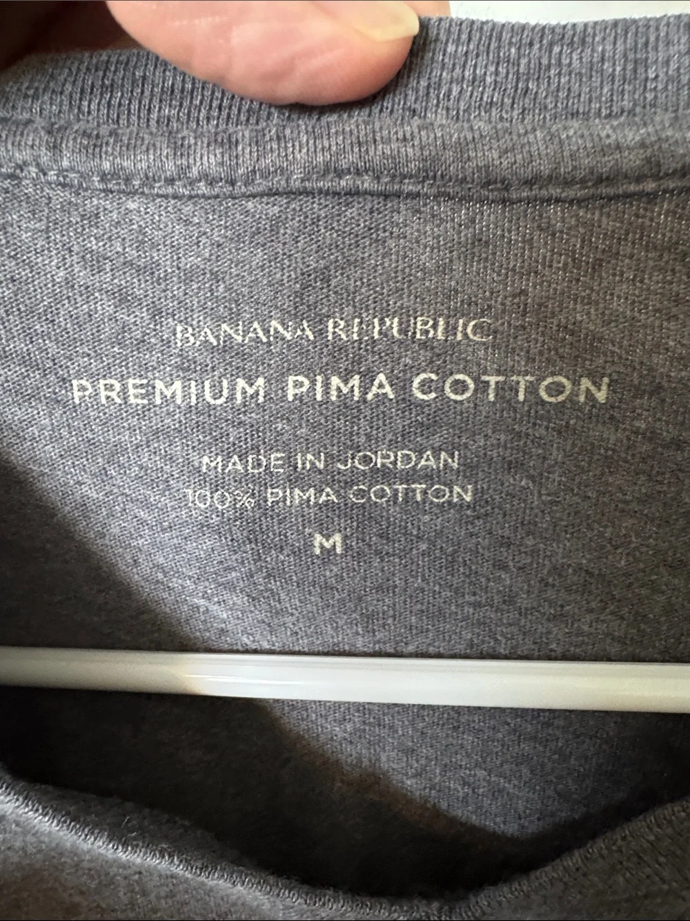 Banana Republic Men's Gray V-Neck Pima Cotton Tee